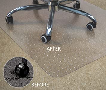 Photo 1 of 100pointONE Office Chair Mat for Carpets - Transparent Thick Floor Mats for Low, Flat and No Pile Carpeted Floors, with Grippers (53'' X 45'' )