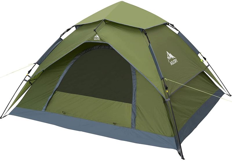 Photo 1 of AGLORY 4 Person Instant Camping Tent,Easy Pop Up, 8.9’X7.7’X61'',Waterproof Family Tents with Rainfly for Camp and Outdoor READ CLERK COMMENTS!
 