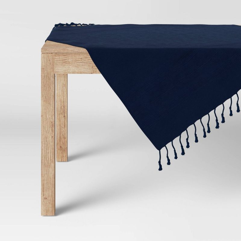 Photo 1 of 2 PACK 50" Cotton Textured Border Table Throw Blue - Threshold™
