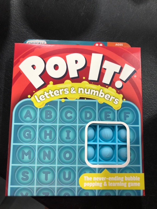 Photo 3 of 6 pack Chuckle & Roar Pop It! Letters and Numbers Educational Travel Fidget and Sensory Game

