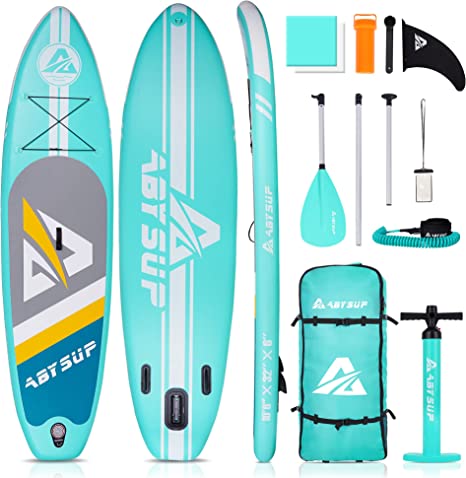 Photo 1 of ABYSUP Inflatable Stand up Paddle Board, Durable Paddleboard with Premium SUP Accessories / Wide Stance, Bottom Fin for Paddling, Surf Control, Non-Slip Deck | Youth & Adult Fishing/Yoga Board
