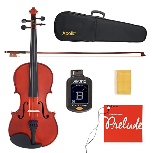 Photo 1 of Apollo 4/4-size Solidwood Violin with Ebony Fittings, Complete with case and D'Addario Prelude Strings
