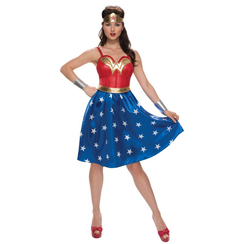 Photo 1 of Adult Deluxe Long Dress Wonder Woman Costume- DAMAGED ZIPPER 
