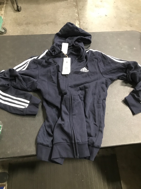 Photo 2 of adidas Men's Essentials French Terry 3-Stripes Full-Zip Hoodie MEDIUM 
