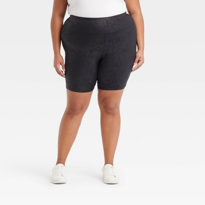 Photo 1 of 3X Women's Plus Size High-Waisted Liquid Shine Bike Shorts - Ava & Viv™
