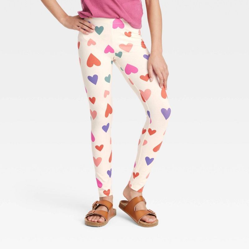 Photo 1 of 2 PACK Girl' Heart Legging - Cat & Jack™ SIZE SMALL 6-6X 
