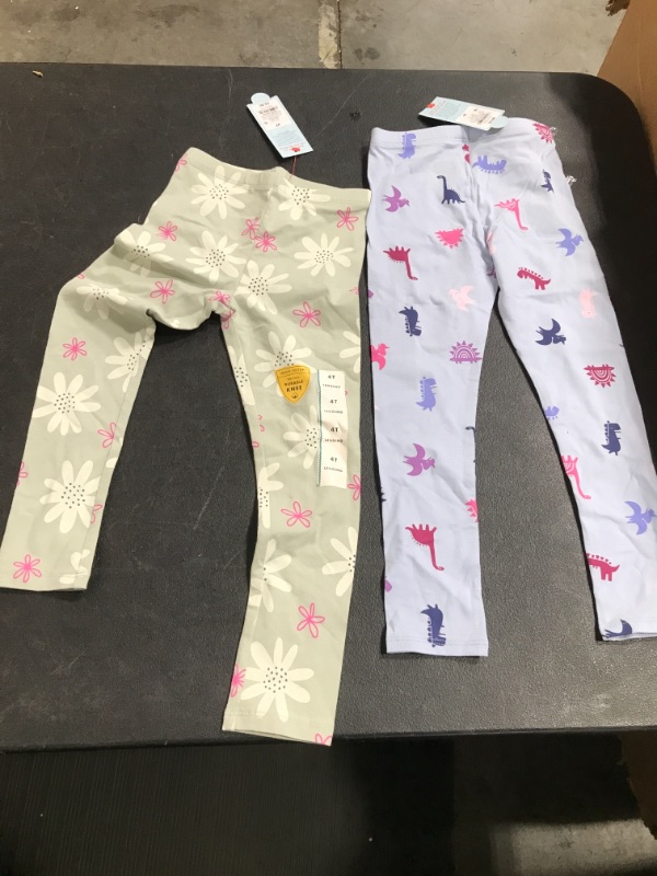 Photo 1 of 2 PACK 4T GIRL'S LEGGINGS 