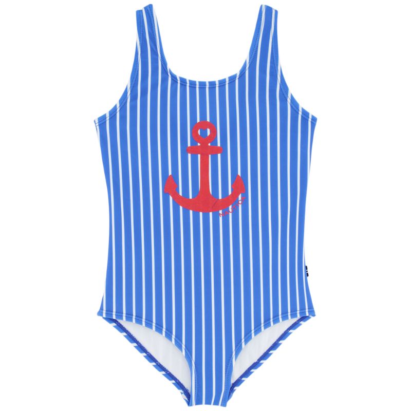 Photo 1 of 6X Little Girls' Striped Anchor One-Piece