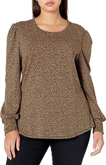 Photo 1 of 2XL Amazon Essentials Women's Long-Sleeve Crewneck Smocked Cuff T-Shirt
