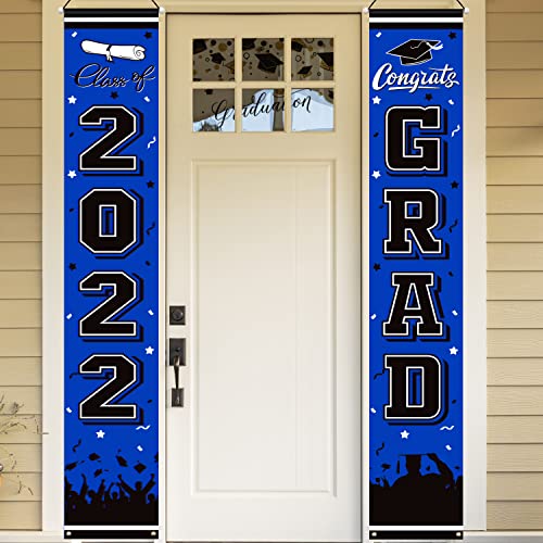 Photo 1 of 2022 Graduation Party Decorations Backdrop banner Blue Large Congrats Grad Party Supplies Decorations Photography Background for Graduation Party 70.87"L x 11.81"W

