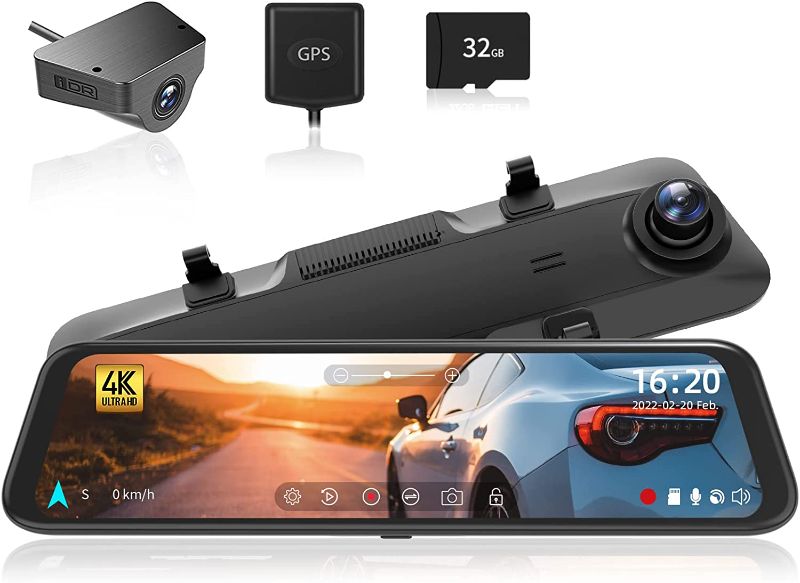 Photo 1 of WOLFBOX G850 4K Mirror Dash Cam: 12'' Rear View Mirror Camera for Car,Dual Dash Cameras Front and Rear,Super Night Vision,Parking Monitoring,Reversing Assistance,32GB TF Card & GPS
