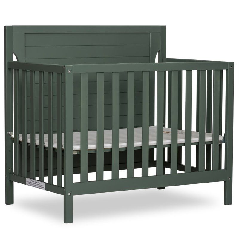 View 1 of Dream on Me Bellport 4 in 1 Convertible Mini/Portable Crib, Mini Baby Crib, Includes 1.5 Mattress in Green **SOME HARDWARE MAY BE MISSING DUE TO SHAPE OF BOX**