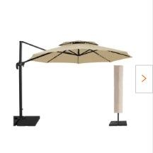 Photo 1 of 11FT Round Cantilever Tilt Patio Umbrella With Crank in Bege  ***MISSING BOTTOM BASE****