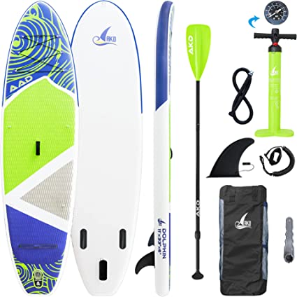 Photo 1 of AKD Inflatable Paddle Board 11 ft 33 inch Dolphin, 375lbs Maximum Load Capacity, Kayak, with Durable Sup Board Accessories
