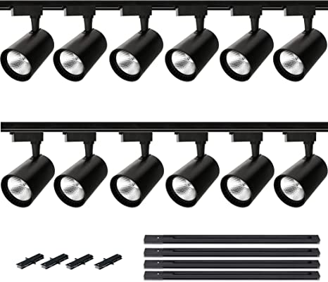 Photo 1 of 12 Packs Plug in LED (Include 13 Foot Track Rails )Doavis Track Lighting System 3000K Warm White .25w x 12 Track Lighting Heads for Accent Task Wall,Spot Light Ceiling Lighting Fixtures for Shop