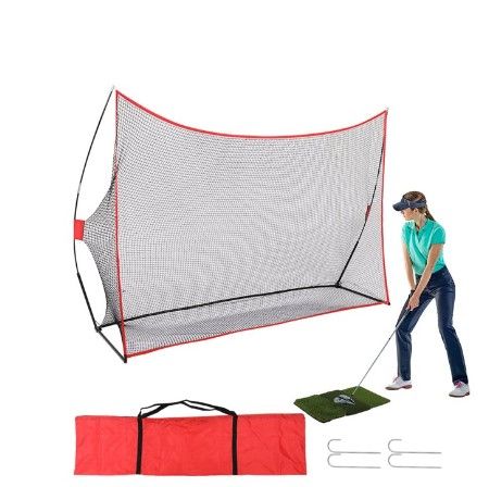 Photo 1 of 10x7ft Portable Golf Net, with Carry Bag and Hitting Mat