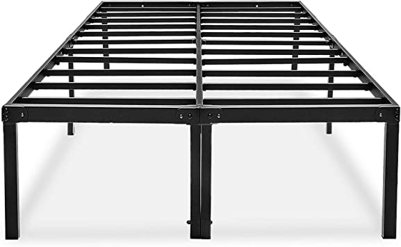 Photo 1 of 8 Inch Full Bed Frame No Box Spring Needed Metal Platform Bedframe with Storage for Kids High Tall Black