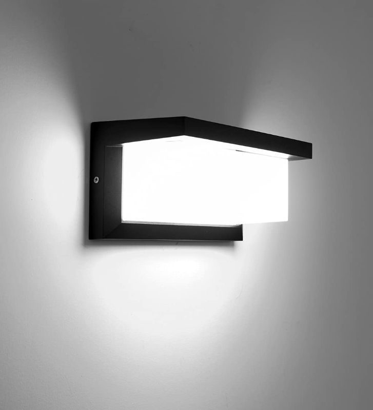 Photo 1 of ZYI Modern Outdoor Wall Lights,18W LED Sconce Light Fixtures, Wall Mounted Lamps,Aluminum Matte Black House Light,IP65 Waterproof for Courtyard, Garage, Terrace, Porch, Stairs, White 6500K… (N302)
