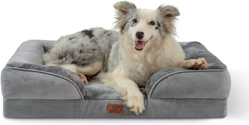 Photo 1 of Bedsure Large Orthopedic Dog Bed for Large Dogs - Big Waterproof Dog Bed Large, Foam Sofa with Removable Washable Cover, Waterproof Lining and Nonskid Bottom Couch, Pet Bed 20x15x6