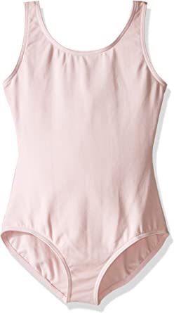 Photo 1 of Little Girls' High Neck Tank Leotard, White,, Pink, Size 12/ 14
