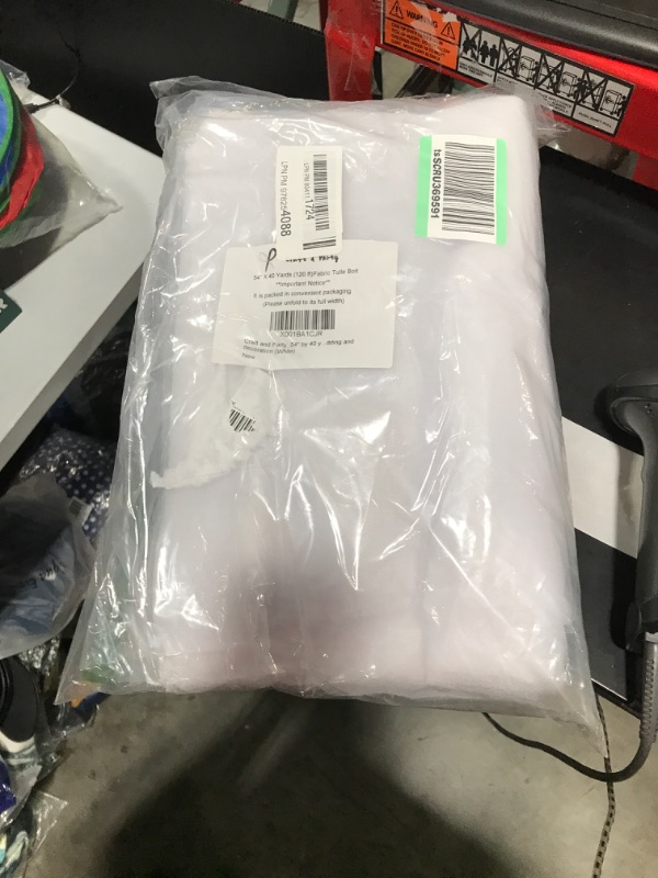 Photo 1 of 120 FT FABRIC TULLE BOLT WHITE