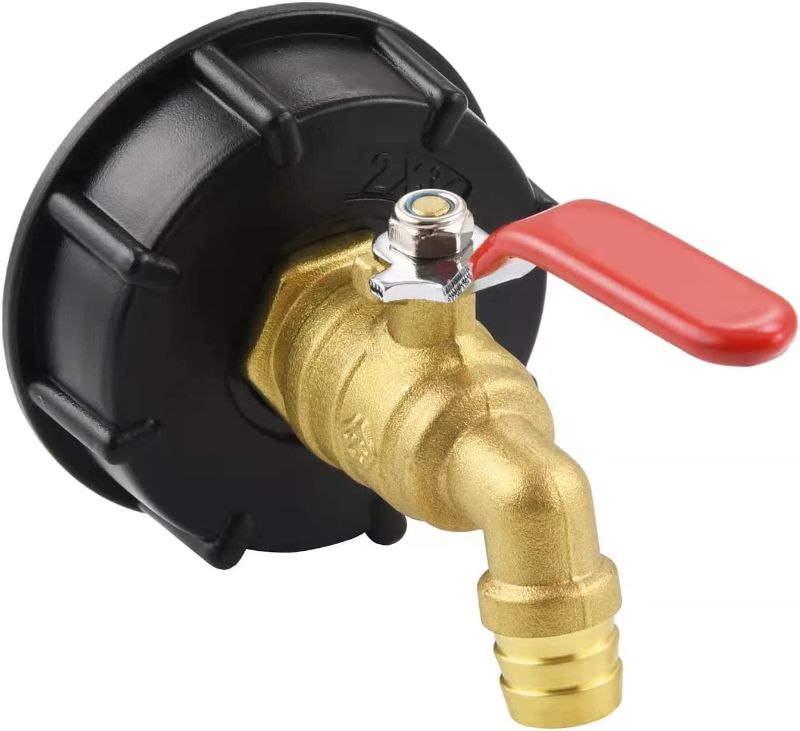 Photo 1 of 275 330 Gallon IBC Tote Adapter,IBC Tote Brass Valve with 5/8" Outlet,2" Coarse Thread
