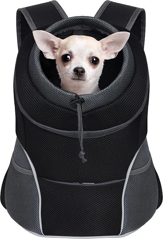 Photo 1 of YUDODO Dog Carrier Backpack Pet Dog Carrier Front Pack Breathable Head Out Reflective Safe Doggie Carrier Backpack for Small Medium Dogs Cats Rabbits
