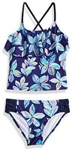 Photo 1 of Big Girls' Charlotte Flounce Tankini Beach Sport, Blue, Size 8