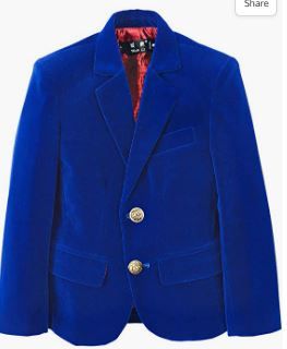 Photo 1 of YuanLu Boys Single-Breasted Velvet Blazer,Royal Blue 4T