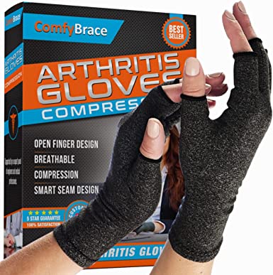 Photo 1 of Comfy Brace Arthritis Hand Compression Gloves – Comfy Fit, Fingerless Design, Breathable & Moisture Wicking Fabric
