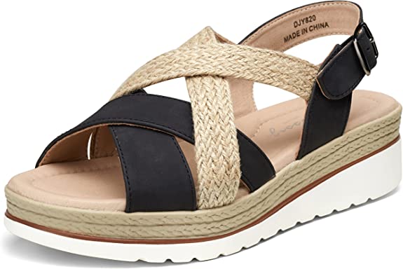 Photo 1 of Jeossy Women's Espadrille Wedge Sandals 20 Ankle Strap Sandals Platform Summer Shoes SIZE 11
