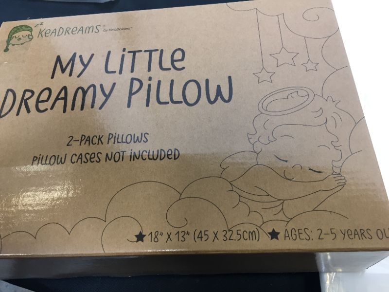 Photo 1 of 2-Pack Toddler Pillow - Soft Organic Cotton Toddler Pillows for Sleeping - 13X18 Small Pillow for Kids - Kids Pillows for Sleeping - Kids Pillow for Travel, School, Nap - Crib Pillow
