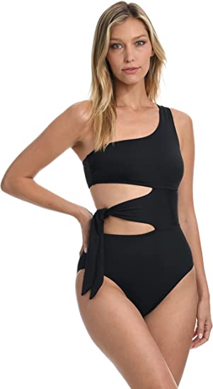 Photo 1 of La Blanca Women's Standard Island Goddess Cutout Shoulder One Piece Swimsuit SIZE 14
