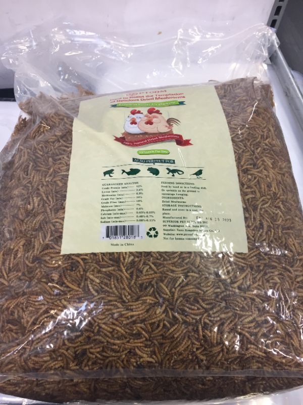 Photo 2 of 10lbs Bulk Non-GMO Dried Mealworms for Reptile , Tortoise ; Amphibian ,Lizard ;Wild Birds; Chichens; Duck etc FRESHEST BY 8/25/2023
