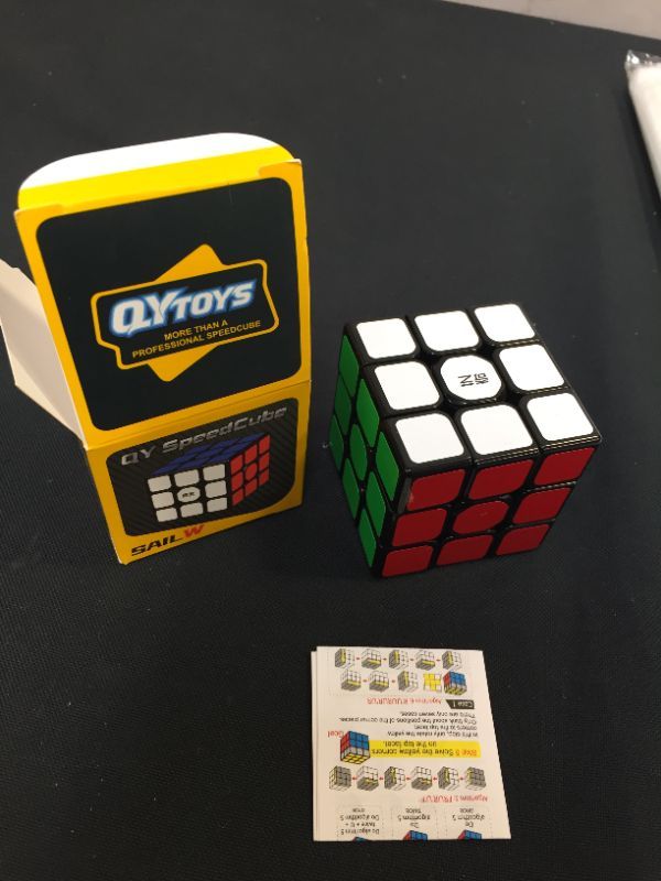 Photo 2 of Sail W 3x3x 3 Speed, Magic Cube, Black, Professional 3x3 Cube Puzzle Educational QYToys for Kids
