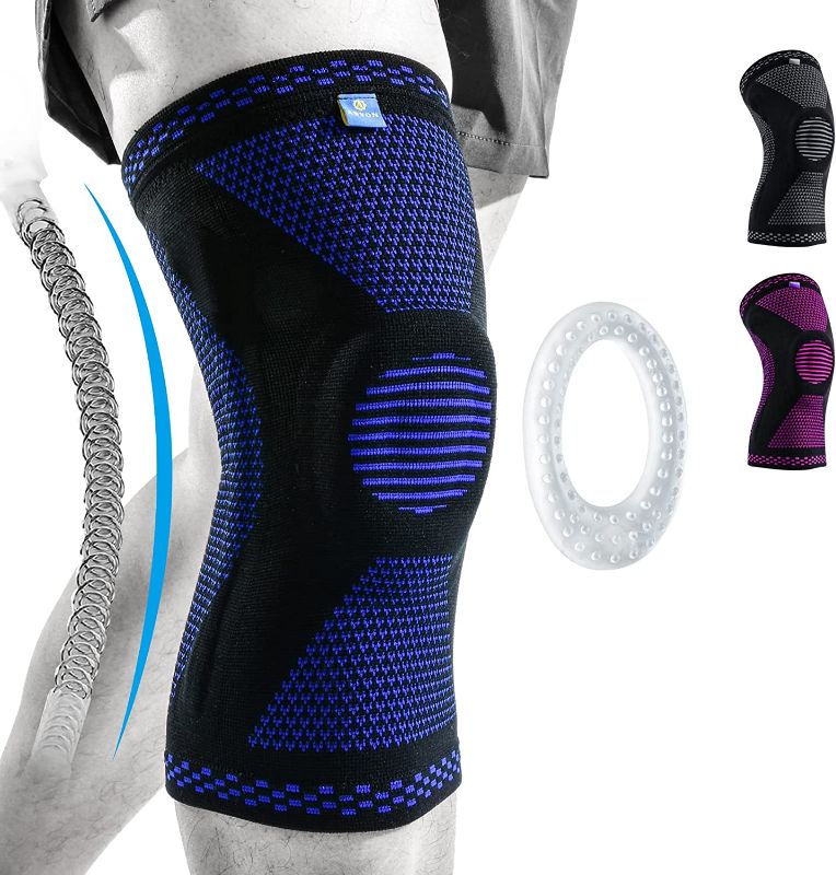 Photo 1 of ABYON Professional Medical Grade Knee Compression Sleeve with Side Stabilizers for Men Women,Knee Support Brace for Meniscus Tear, Arthritis, ACL,---XXL--