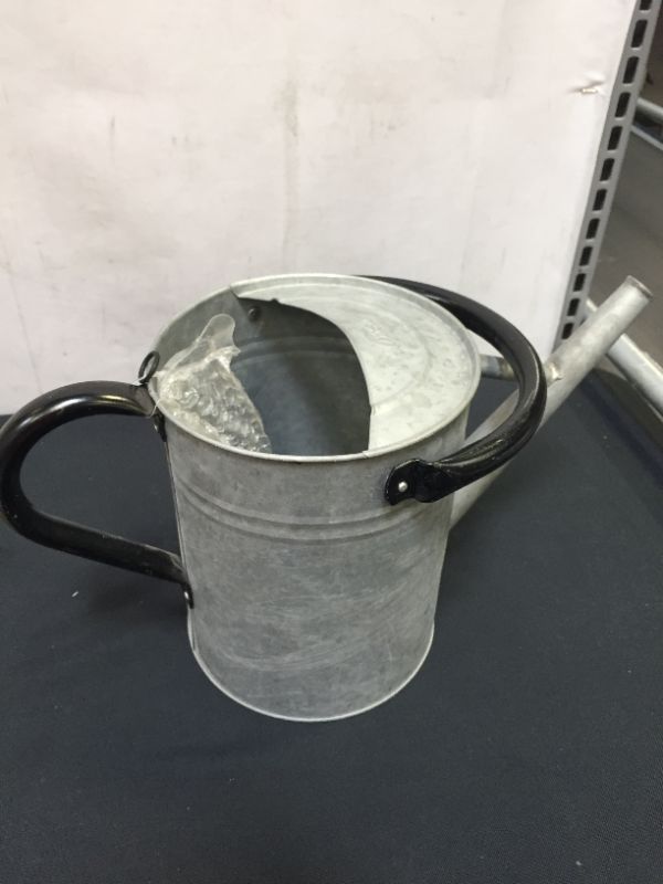 Photo 2 of Cesun Metal Watering Can 1 Gallon for Outdoors Plants, Galvanized Steel Watering Pot with Removable Spray Spout, Movable Upper Handle - Perfect for Outdoor Use (Vintage Zinc)