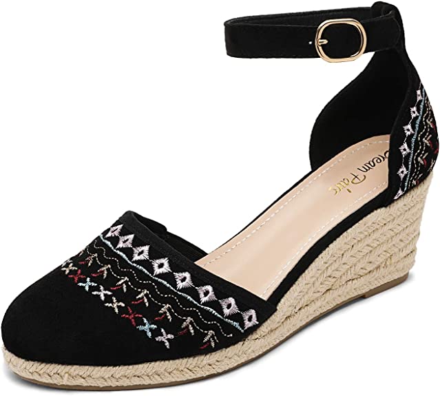 Photo 1 of DREAM PAIRS Women's Espadrilles Closed Toe Ankle Strap Dressy Platform Wedge Sandals SIZE 8.5
