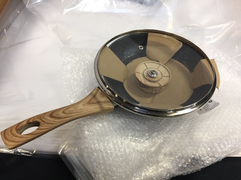 Photo 2 of 8 Inch Frying Pan with Lid, Small Frying Pan with Bakelite Handle, 8 Inch Frying Pan Nonstick with Stone-Derived Coating, Small Nonstick Frying Pan with Lid -8 Inch
