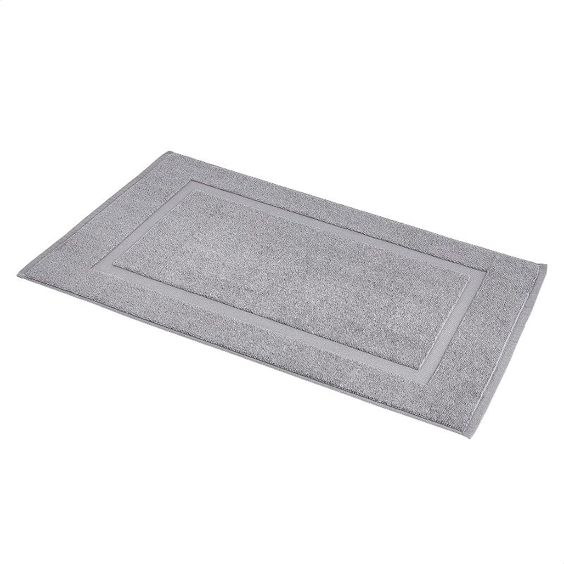 Photo 1 of Amazon Basics Banded Bathroom Bath Rug Mat - 20 x 31 Inch, Powder Grey
