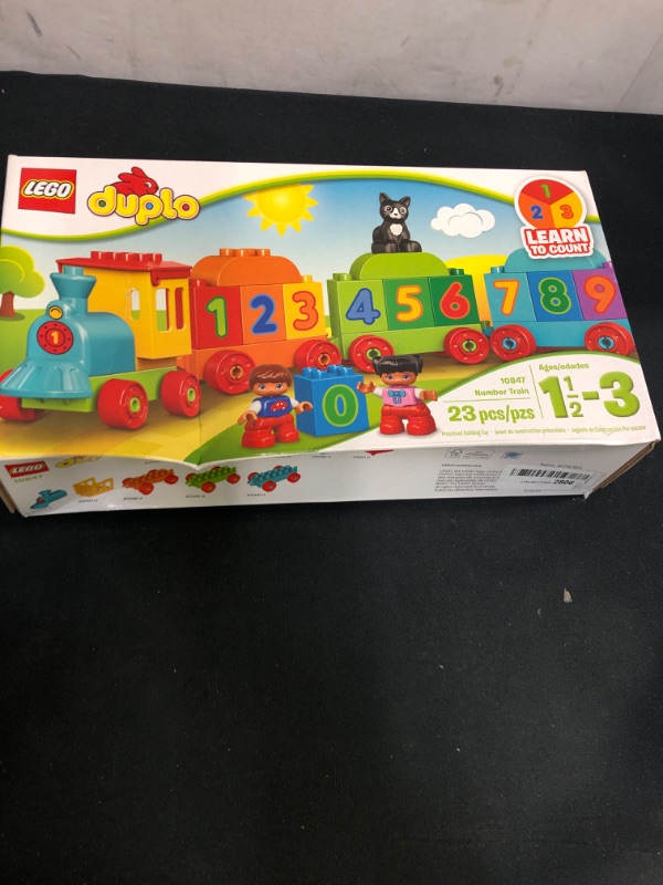 Photo 2 of LEGO DUPLO My First Number Train 10847 Learning and Counting Train Set Building Kit and Educational Toy for 2-5 Year Olds (23 Pieces), --Damage To Box 
