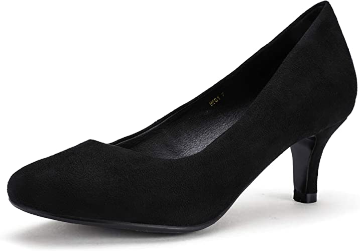 Photo 1 of IDIFU Women's Classic Low Heels Dress Pumps 2 Inch Kitten Heel Round Toe Office Wedding Shoes SIZE 8.5
