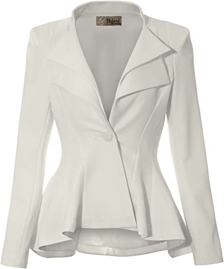 Photo 1 of Hybrid & Company Women Double Notch Lapel Sharp Shoulder Pad Office Blazer SIZE LARGE
