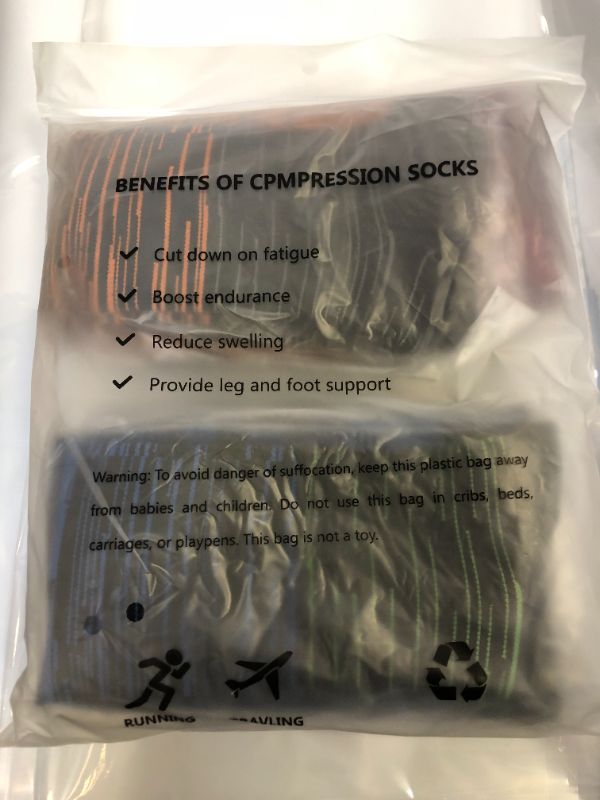 Photo 2 of 6 Pairs Compression Socks for Women & Men Circulation 20-30 mmHg Support for Medical, Running, Cycling, Hiking, Flight Travel (S/M, Model 01)
