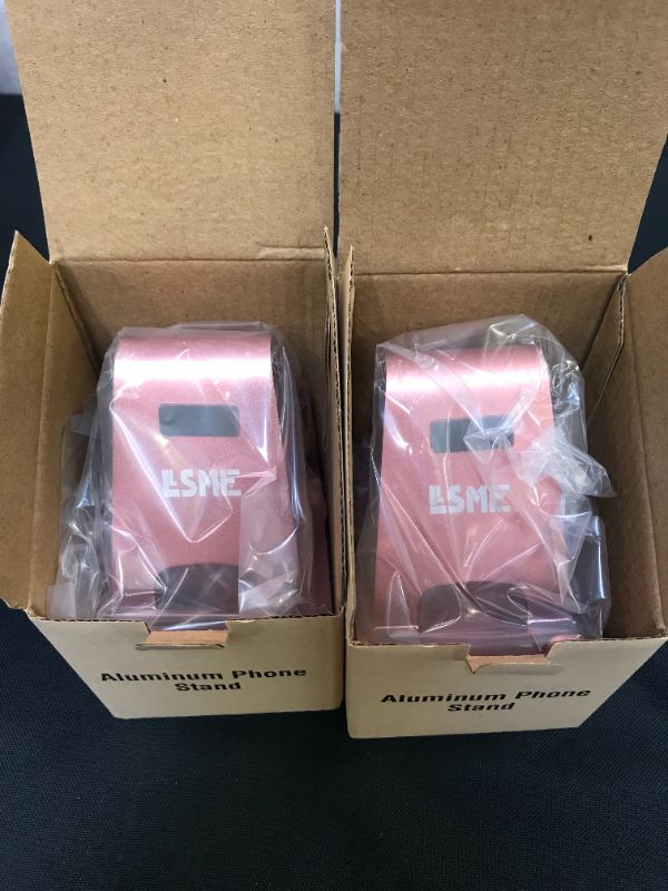 Photo 1 of Cell Phone Stand, LLSME Phone Holder, Cradle, Dock, Aluminum Desktop Stand Compatible with All Mobile Phone, iPhone, iPad Air/Mini ROSE GOLD 2 PACK