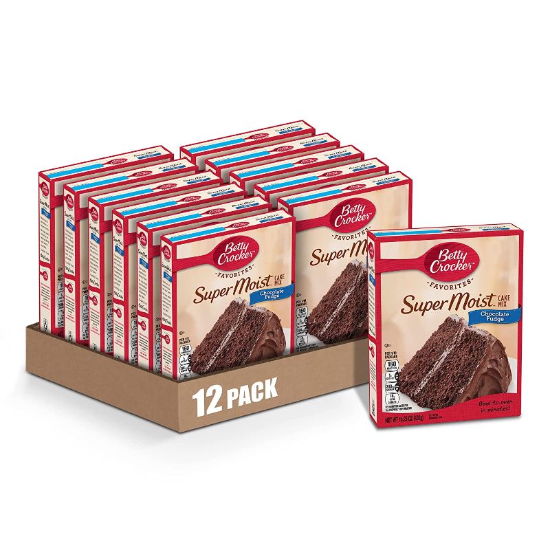 Photo 1 of Betty Crocker Super Moist Chocolate Fudge Cake Mix, 15.25 oz (Pack of 12). EXP 10/07/23

