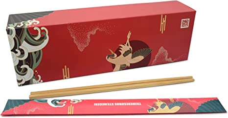 Photo 1 of 100% Natural Bamboo Wood - 40 pairs of large disposable chopsticks (9.45 in),environmentally friendly and durable,hard and smooth,comparable to reusable chopsticks.Trimeresurus stejnegeri™
