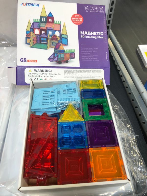 Photo 2 of JUMAGA Magnetic Tiles 68pcs Building Blocks Set for Kids Magnet Construction STEM Educational Toys Birthday Gifts, Ages 4-8...
