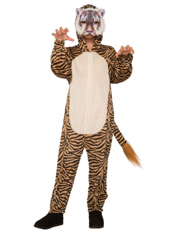 Photo 1 of Kid S Tiger Halloween Costume Jumpsuit and Mask KIDS SIZE MEDIUM
