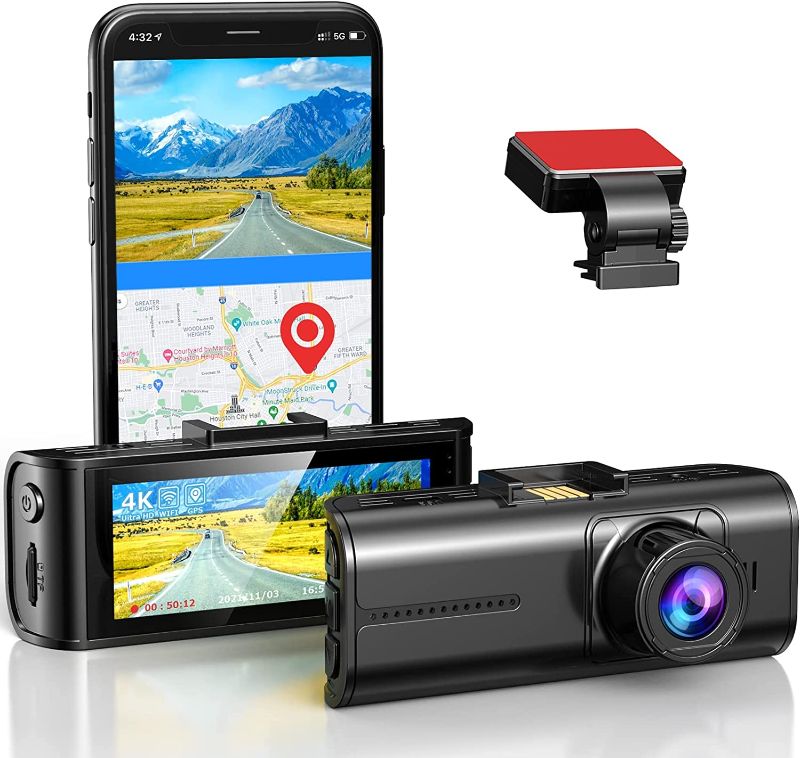 Photo 1 of Blueskysea 4K Dash Cam, 3840x2160P Ultra HD Car Dash Camera w/ WiFi, GPS, 8MP Sensor, 3.16" Wide Screen, Night Vision, Wide Angle, Buffered Parking Mode, Motion Detection, G-Sensor
